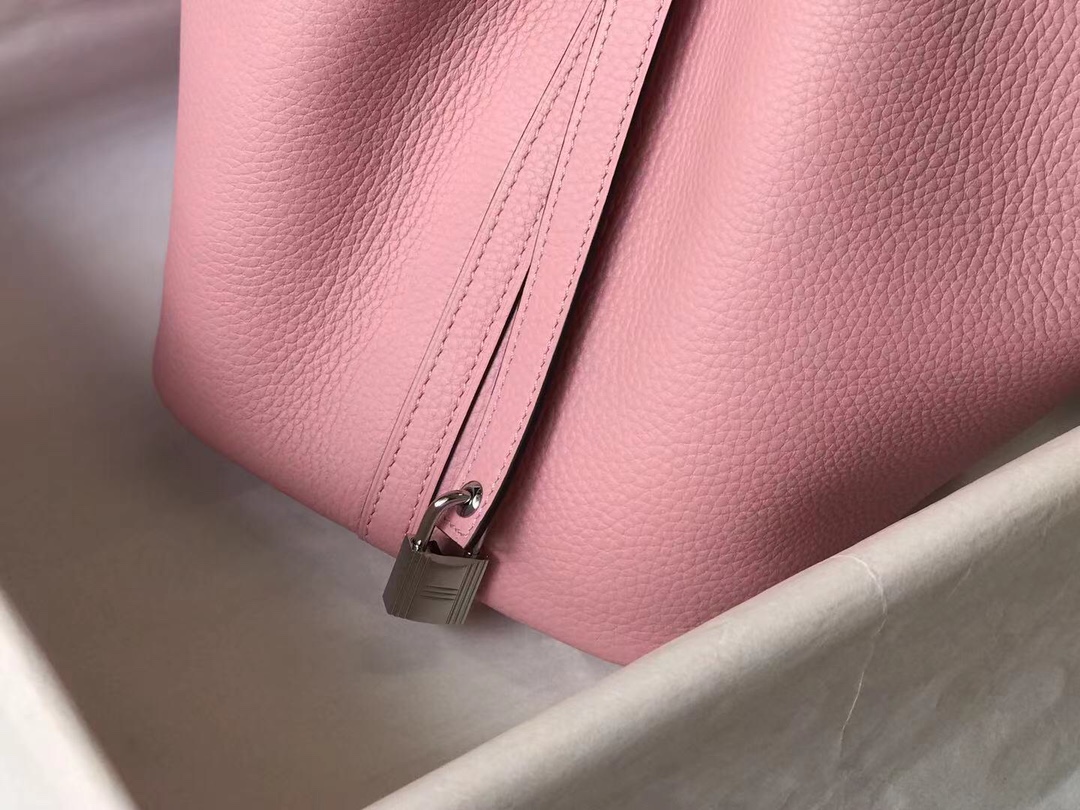 Túi xách hermes picotin màu hồng 