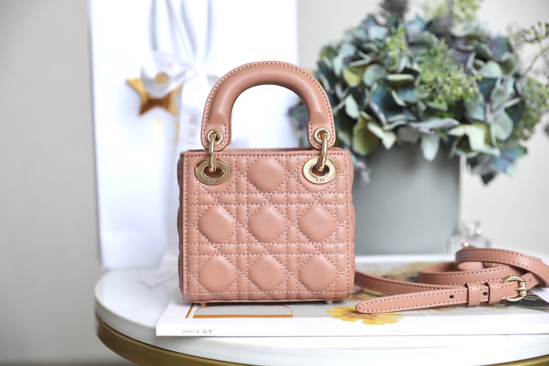 Túi Xách Nữ Lady Dior Mini Màu Hồng