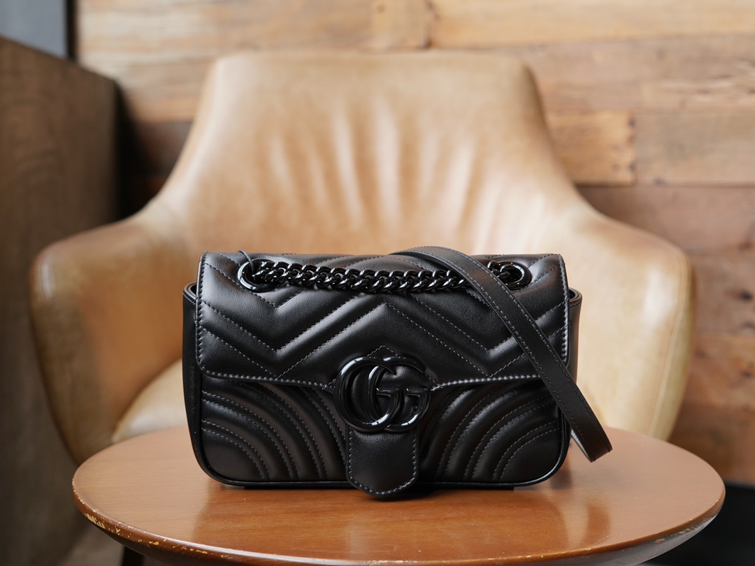 Túi Xách Nữ Mini sac à épaule GG Marmont 446744 Màu Đen 