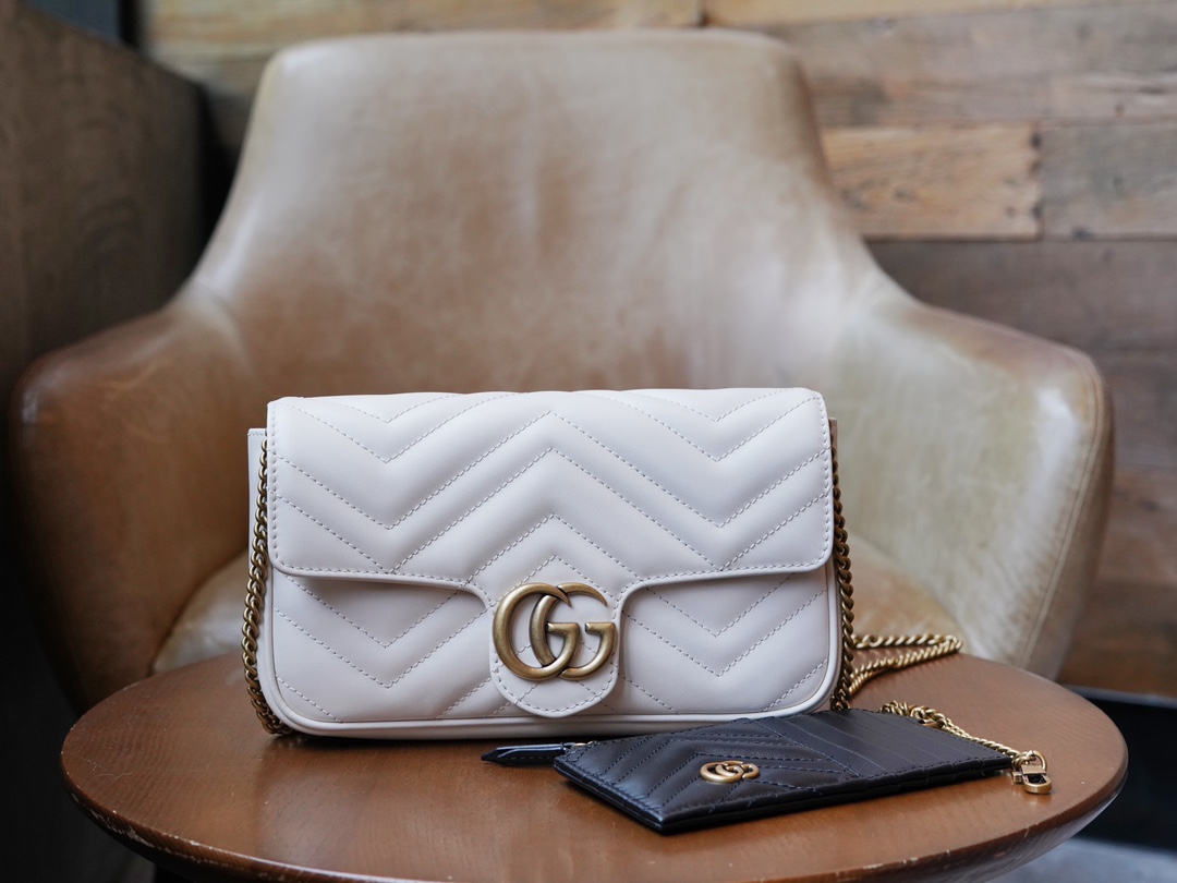 Túi Xách Nữ Mini sac GG Marmont 751526 Màu Trắng