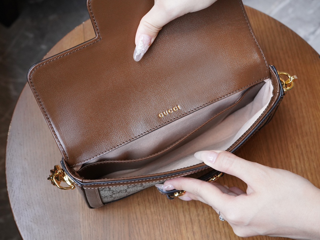 Sac à épaule Gucci Horsebit 1955 petite taille 752002( Logo) 