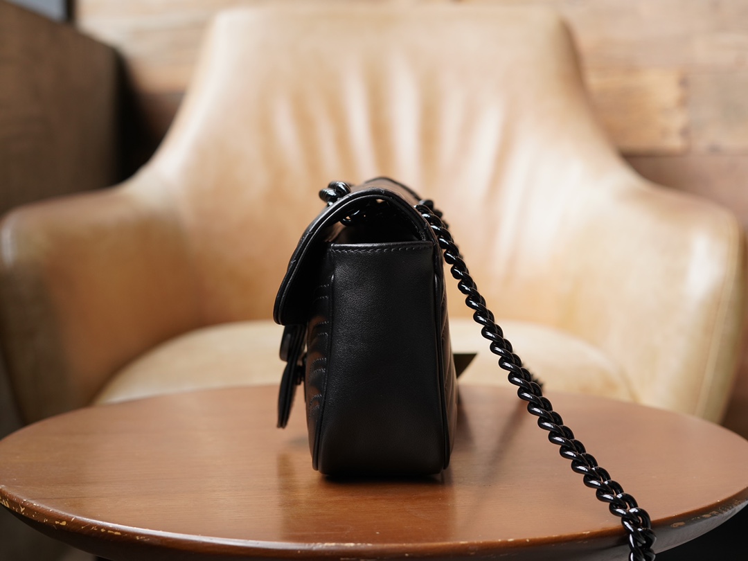Túi Xách Nữ Mini sac à épaule GG Marmont 446744 Màu Đen 