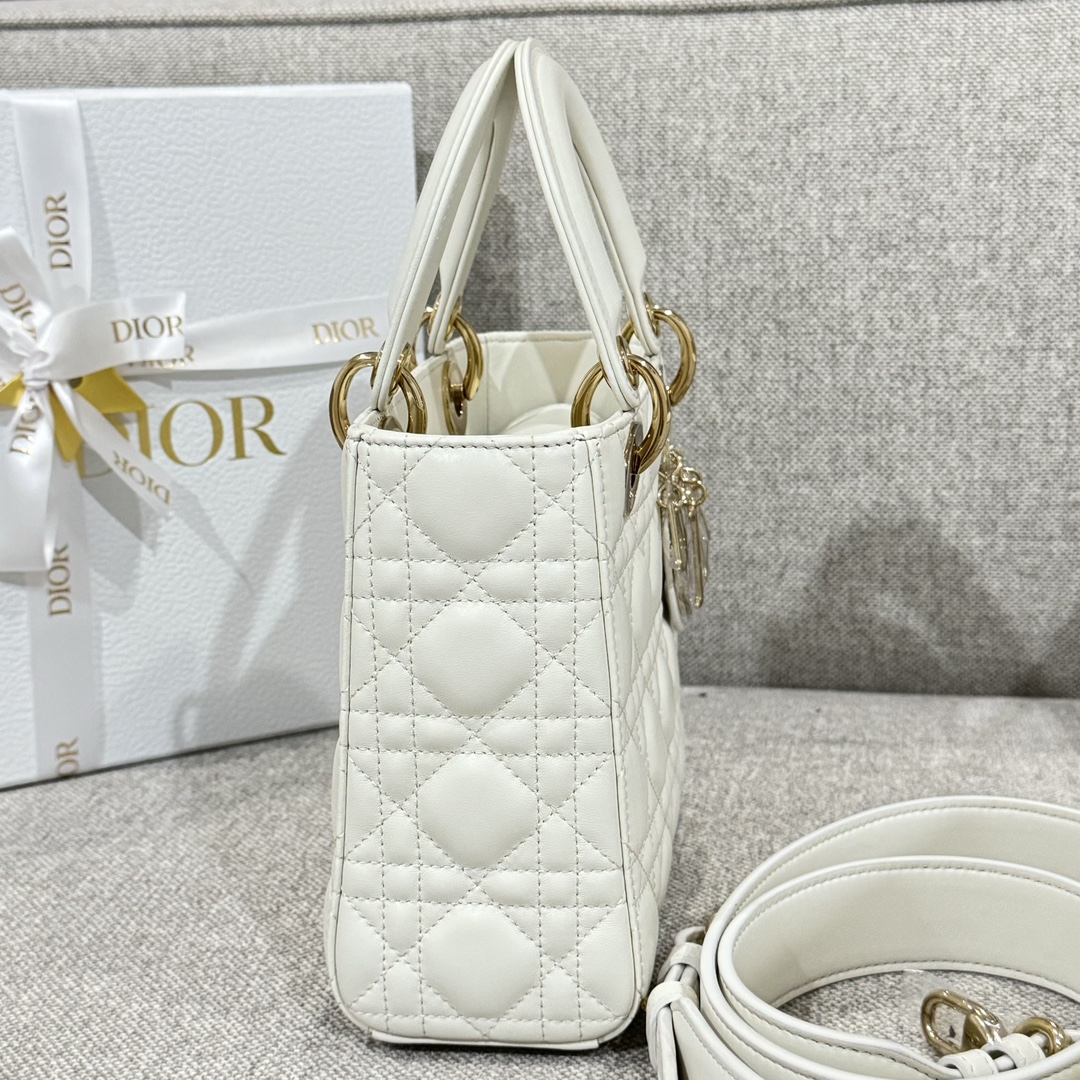 Túi Xách tay Lady Dior Nữ Màu Trắng