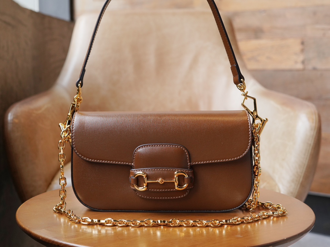 Sac à épaule Gucci Horsebit 1955 petite taille 735178( Brow) 