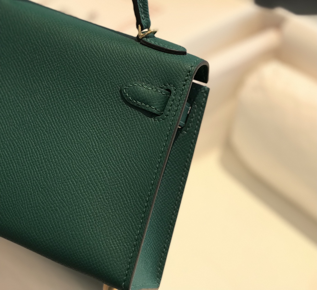 Túi xách hermes mini kelly màu xanh 