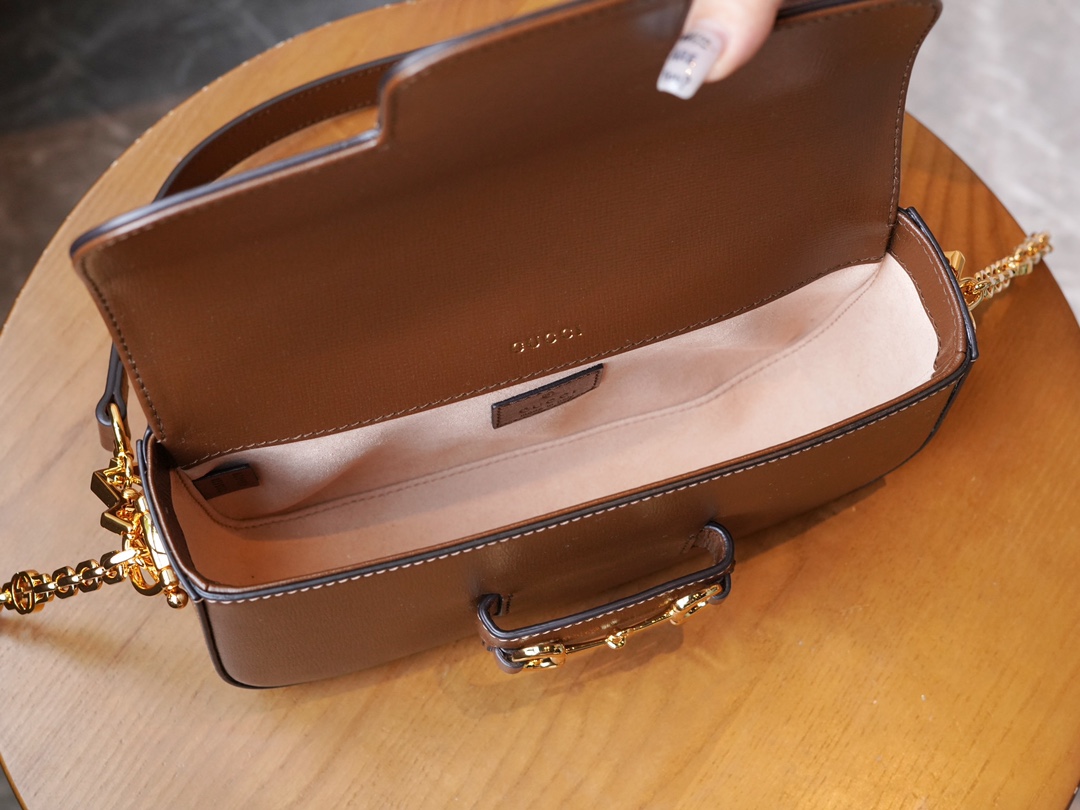 Sac à épaule Gucci Horsebit 1955 petite taille 735178( Brow) 