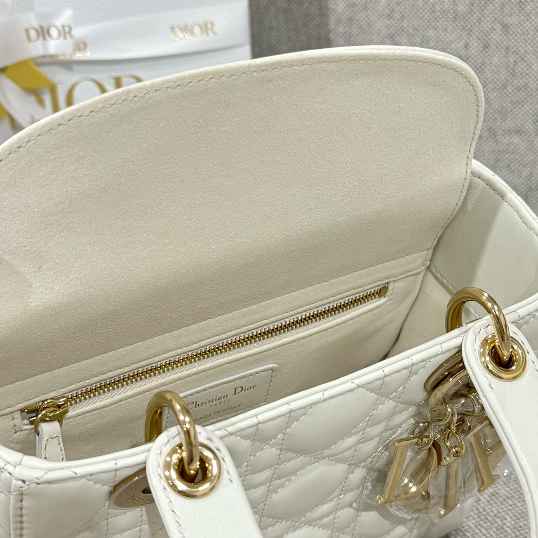 Túi Xách tay Lady Dior Nữ Màu Trắng