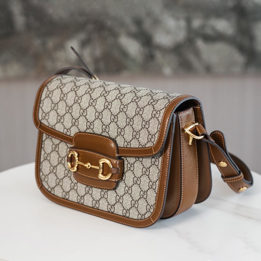 Túi Xách Nữ Gucci Horsebit 1955 602204 Logo Nâu 