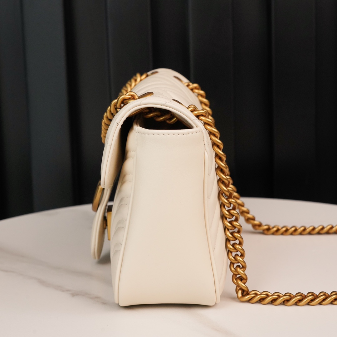 Túi Xách Nữ GG Marmont Petite Taille 443497 Màu Trắng