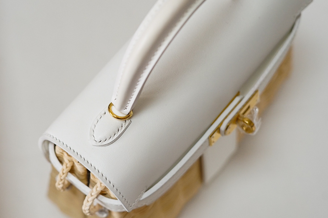 Túi xách hermes Kelly Picnc màu trắng