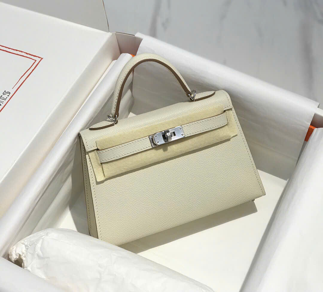 Túi xách Hermes Kelly Mini màu trắng 