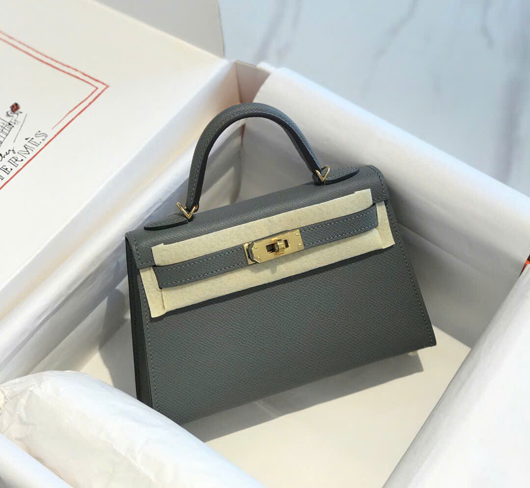 Túi xách Hermes Kelly Mini xanh rêu 