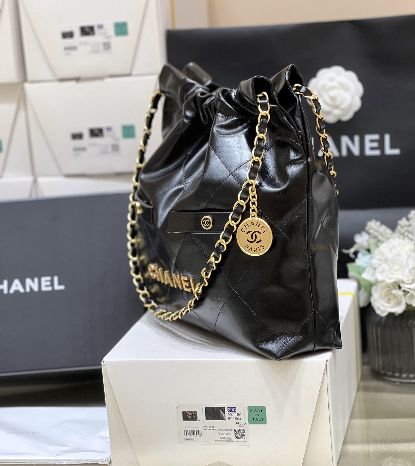 Túi Xách Nữ Chanel 22Bag AS3260 Màu Đen 
