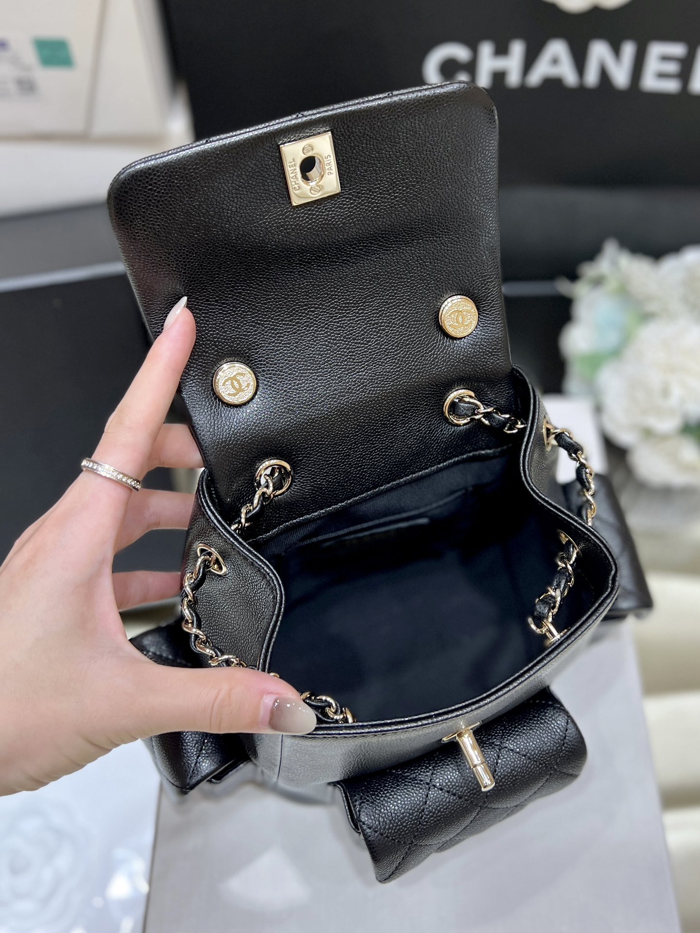 Balo Chanel AP4399 Màu Đen 