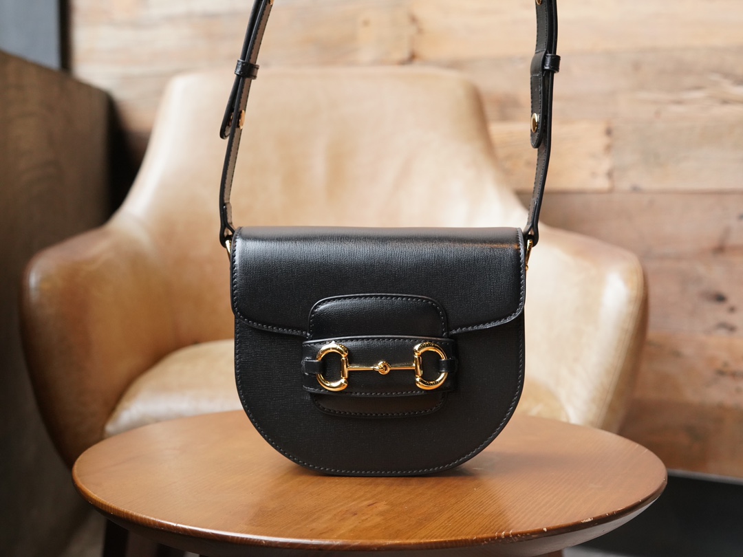 Mini sac rond Gucci Horsebit 1955 760191 (Black)