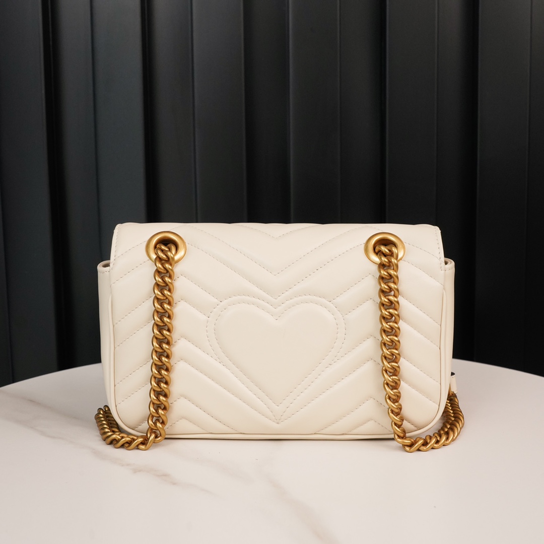 Túi Xách Nữ GG Marmont Petite Taille 443497 Màu Trắng