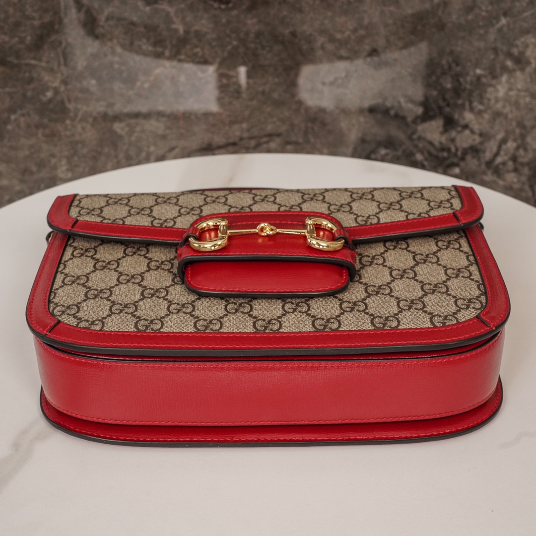 Túi Xách Gucci Horsebit 1955 602204 Logo Đỏ