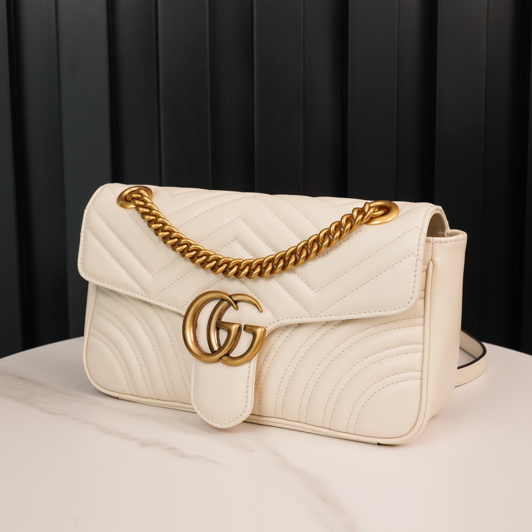 Túi Xách Nữ GG Marmont Petite Taille 443497 Màu Trắng