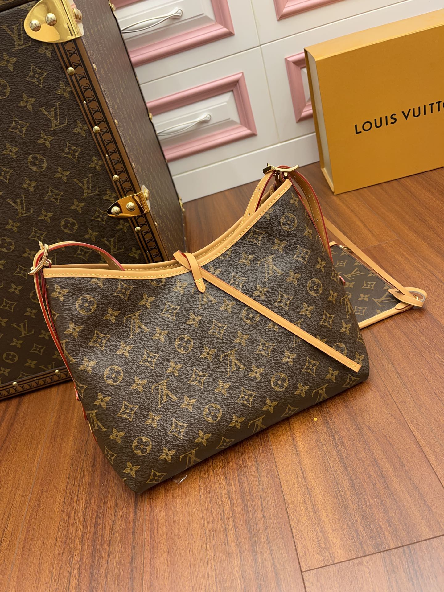 Túi Đeo Vai Nữ Louis Vuitton LV Carryall PM Bag M46203 Màu Nâu
