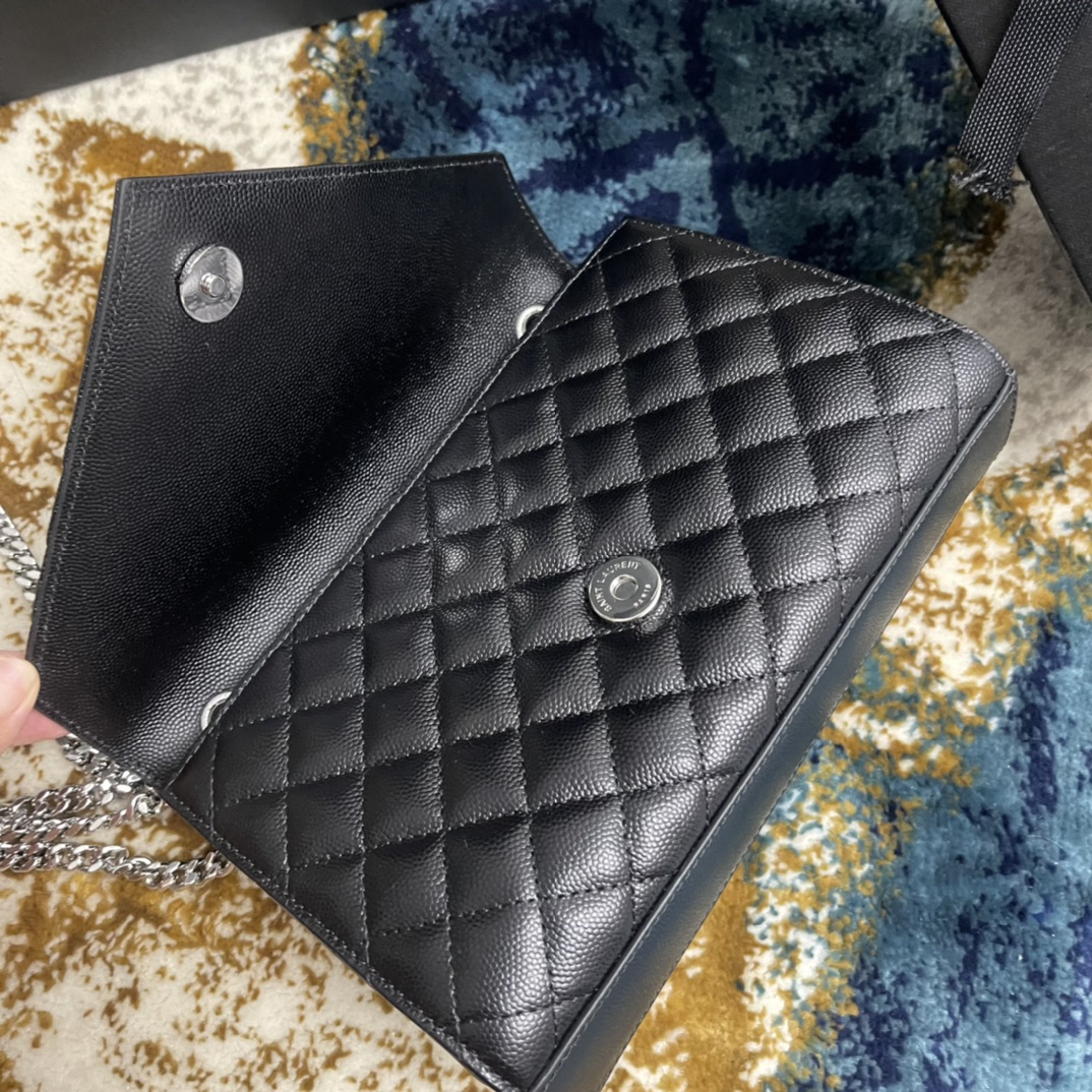 YSLEnveloppe 526286 (Black-silver)