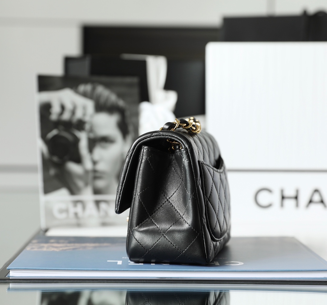 Túi xách Channel Classic A1115 màu đen da cừu 