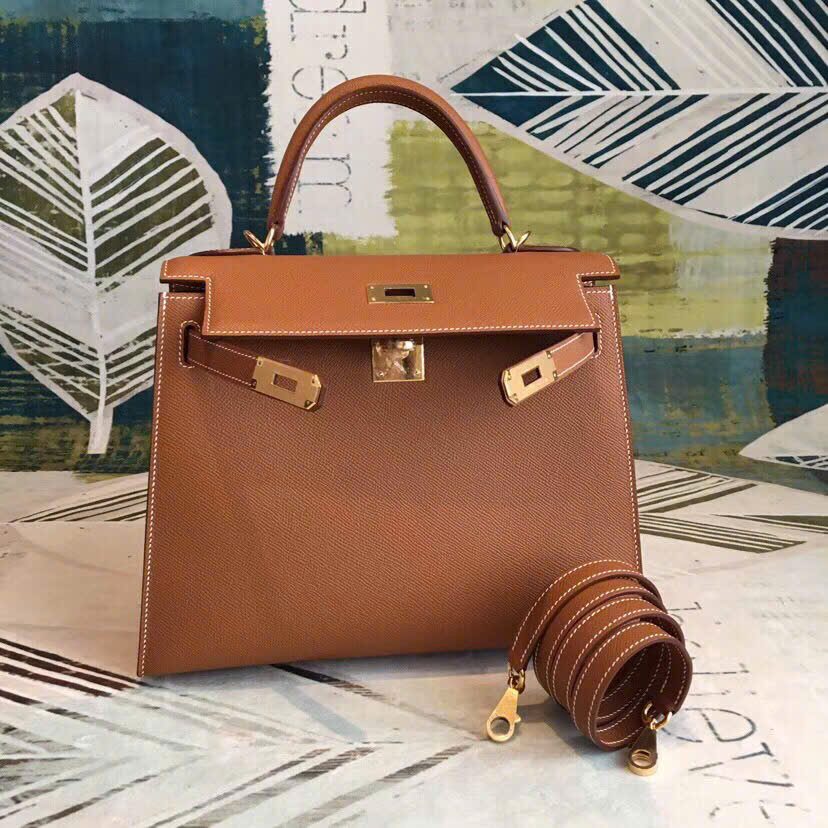 Túi xách Hermes Kelly màu cam 