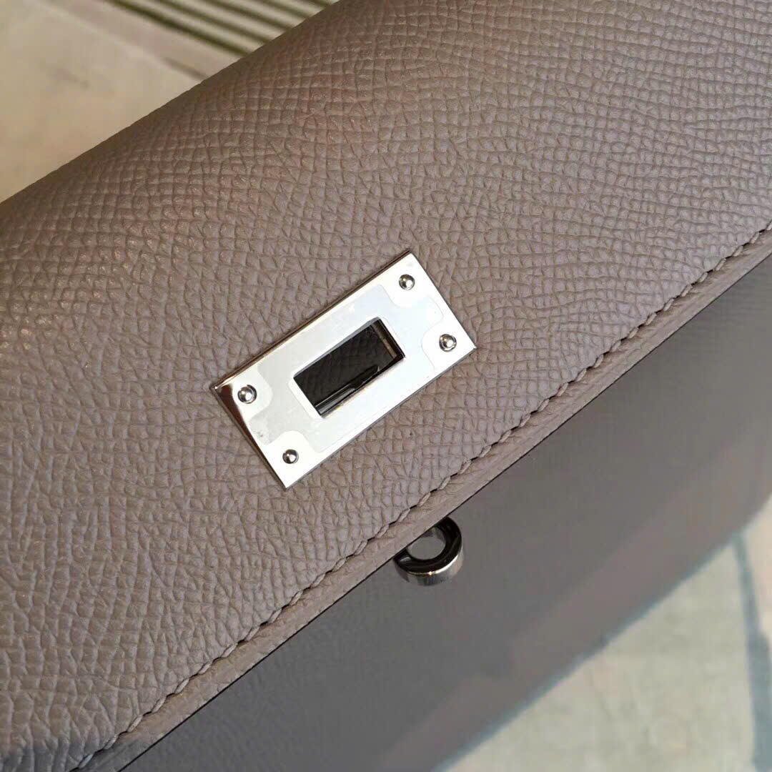 Túi xách Hermes Kelly màu xám 