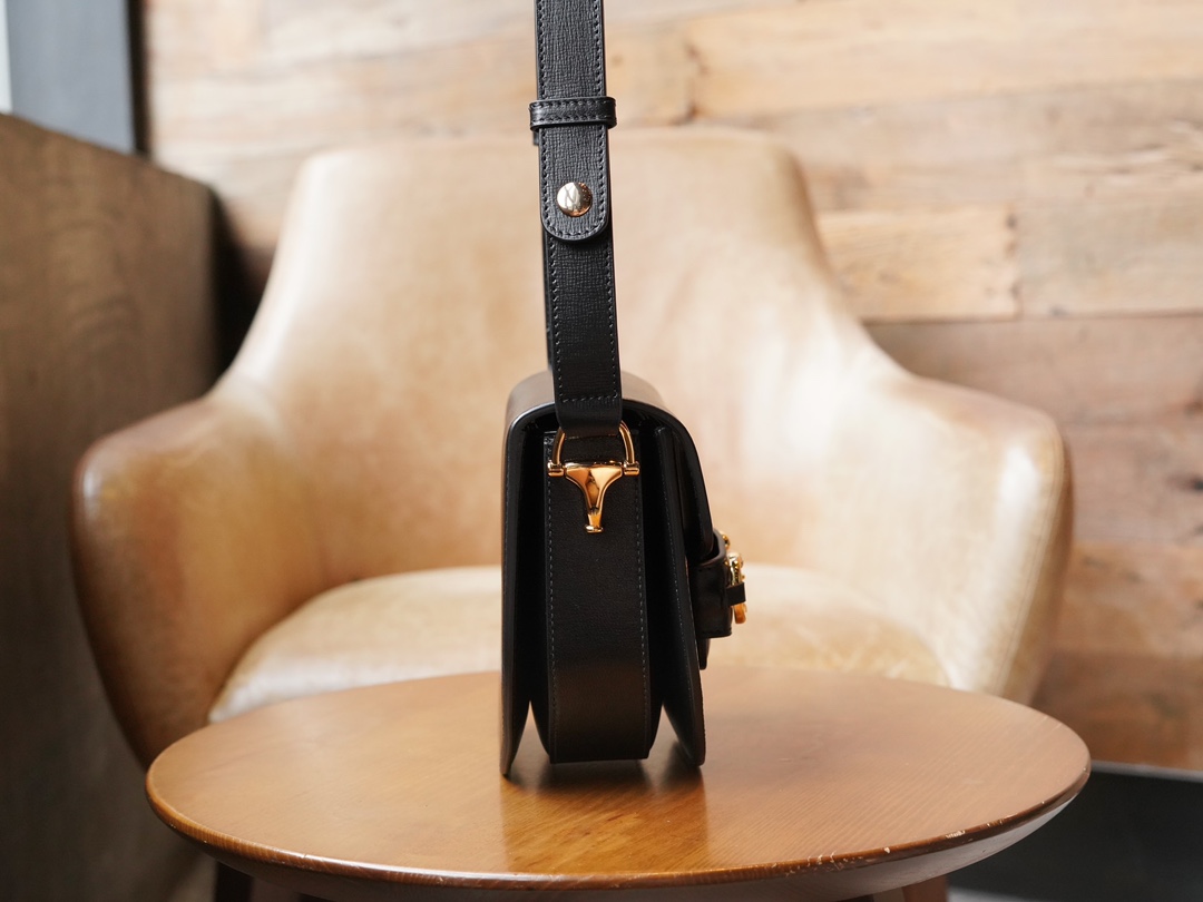 Mini sac rond Gucci Horsebit 1955 760191 (Black)