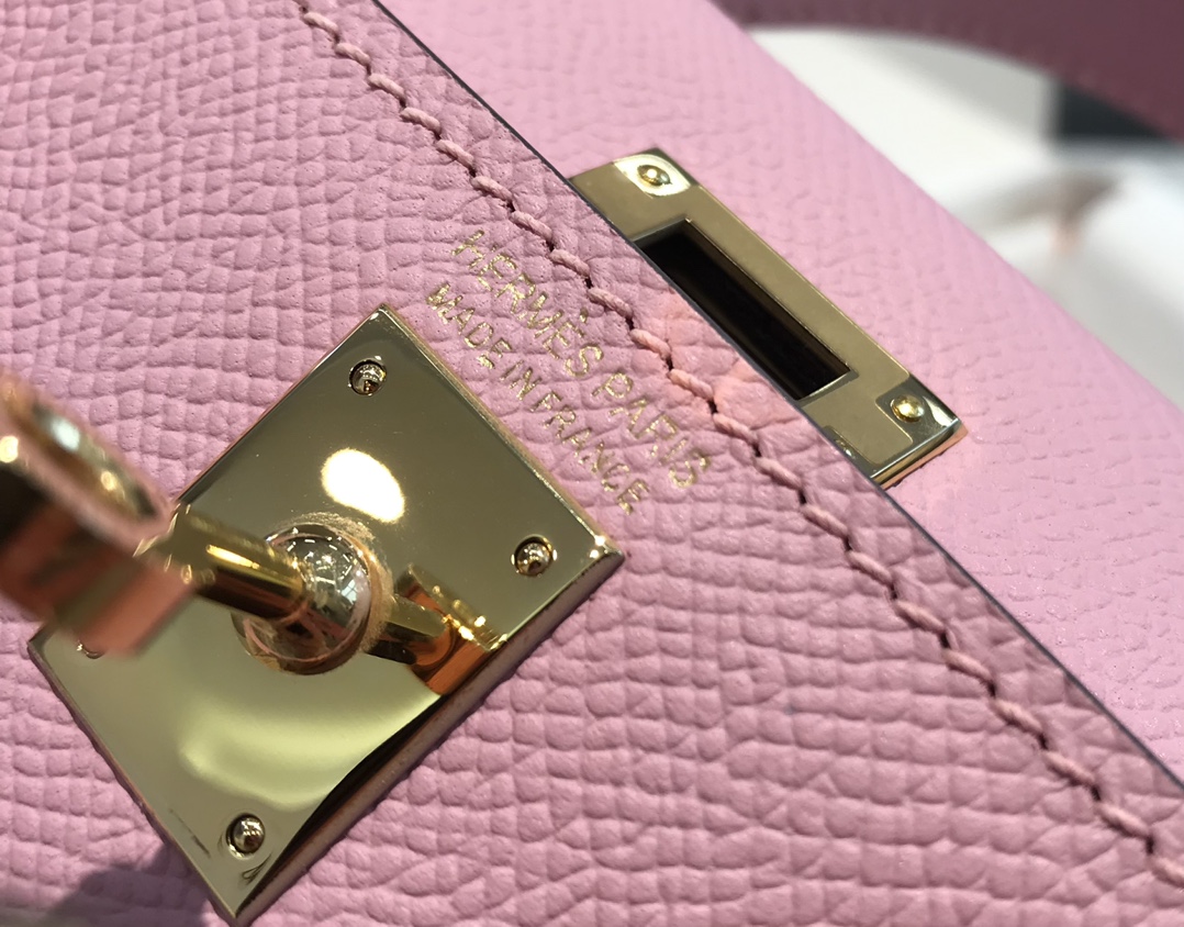 Túi xách hermes mini kelly màu hồng 