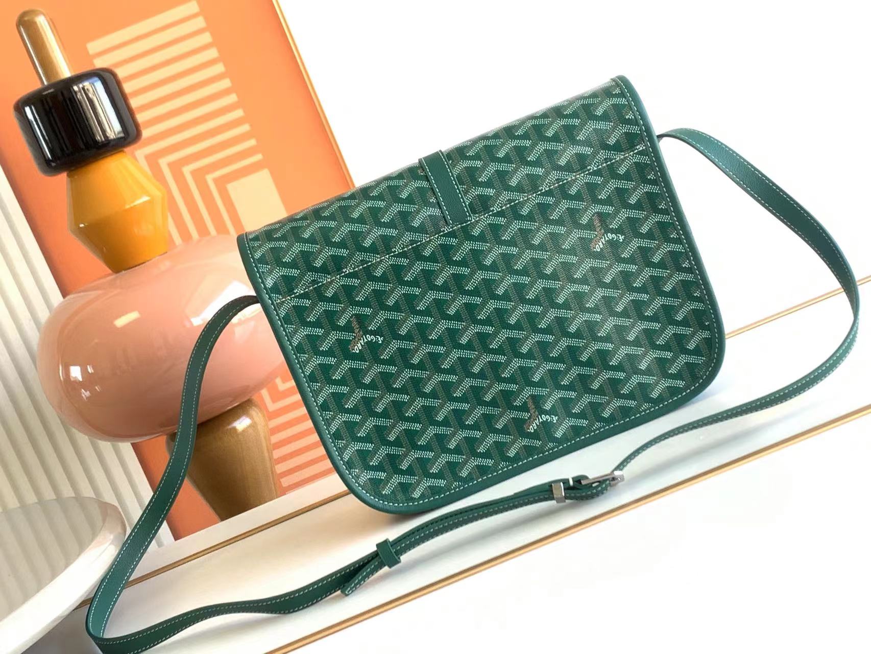 Túi Xách Nam Goyard Belvedere 8023 Màu Xanh Lá 