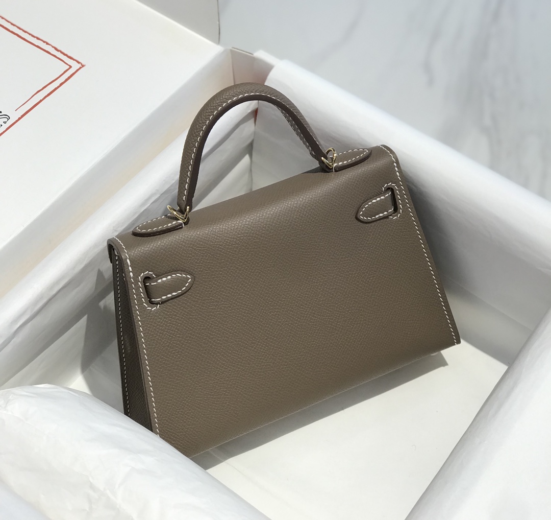 Túi xách hermes mini kelly màu nâu 