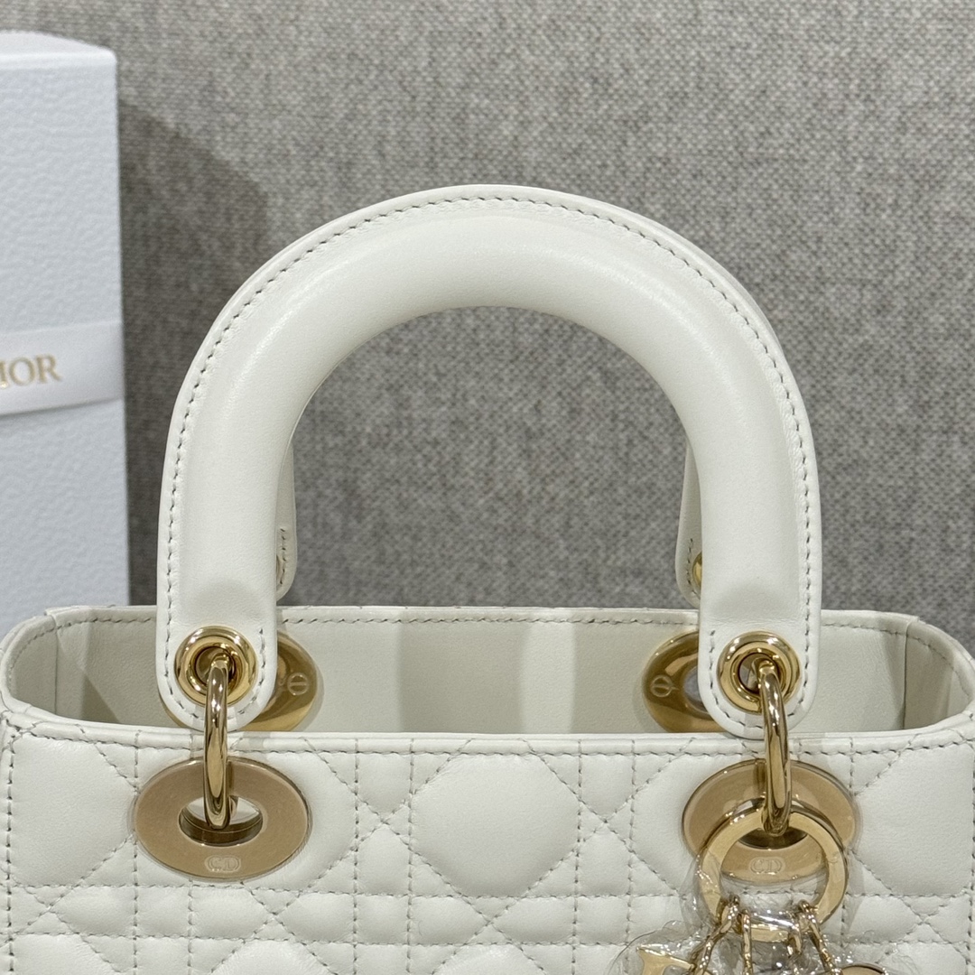 Túi Xách tay Lady Dior Nữ Màu Trắng