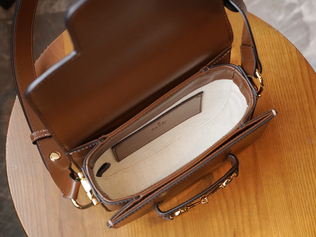 Mini sac rond Gucci Horsebit 1955 760191(Brow)