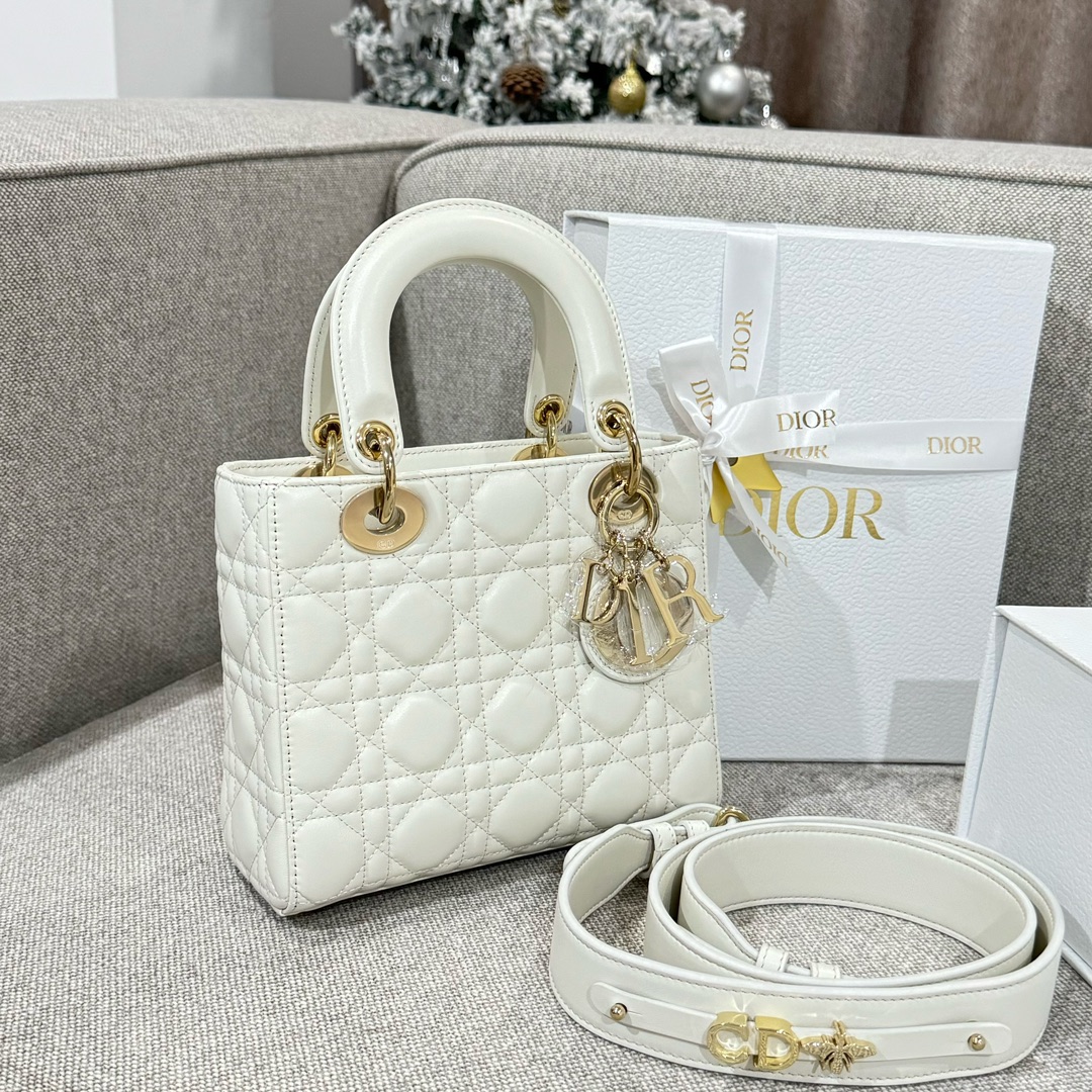 Túi Xách tay Lady Dior Nữ Màu Trắng