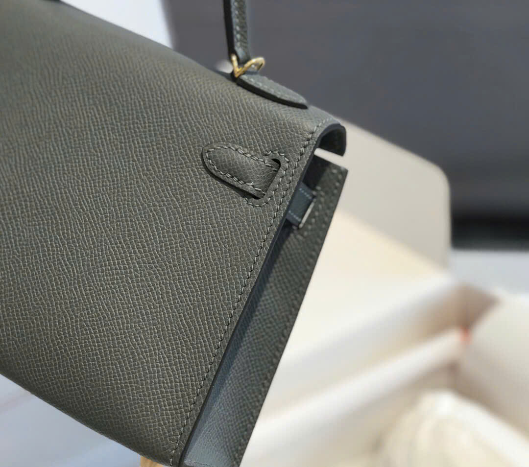 Túi xách Hermes Kelly Mini xanh rêu 