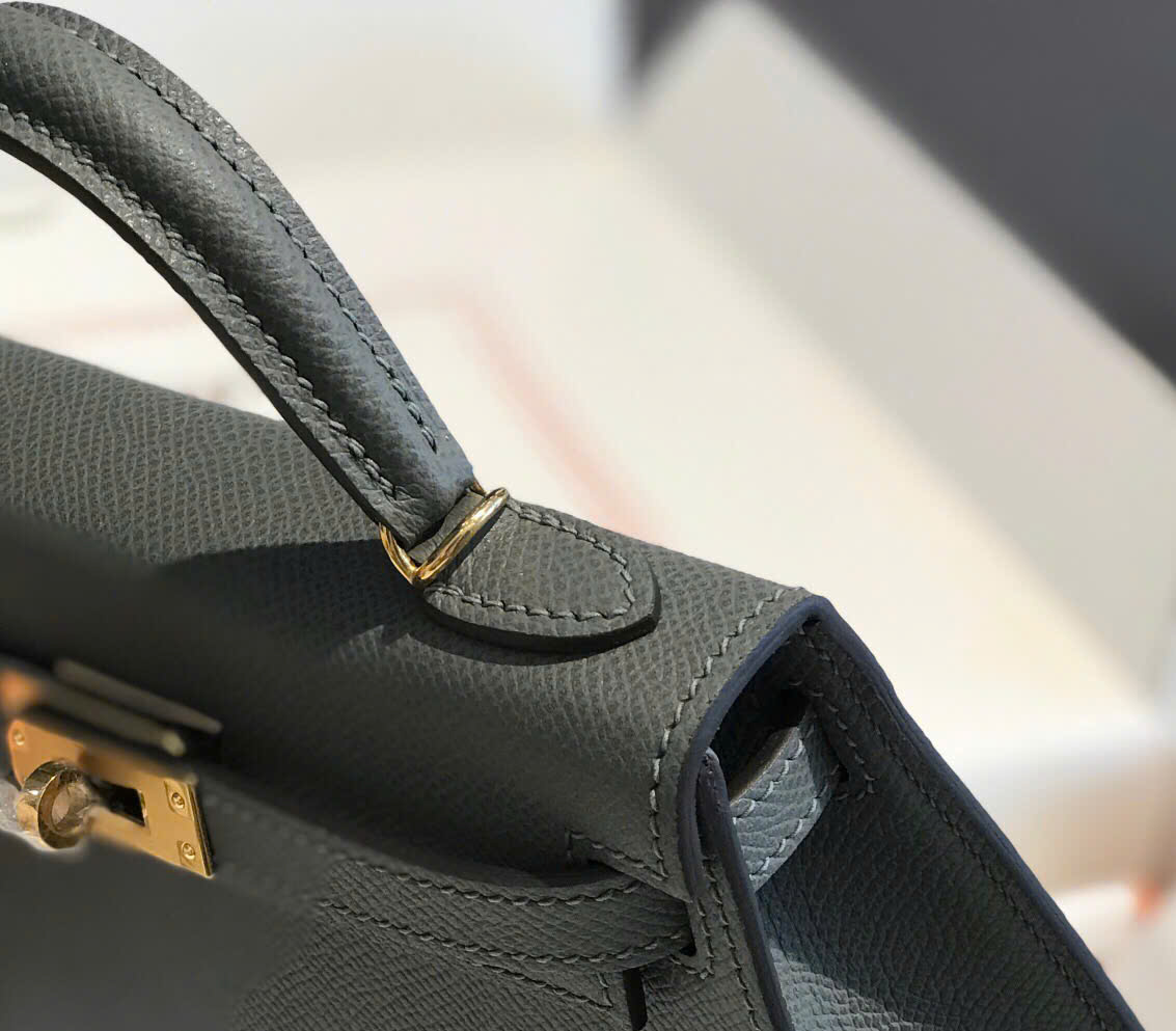 Túi xách Hermes Kelly Mini xanh rêu 
