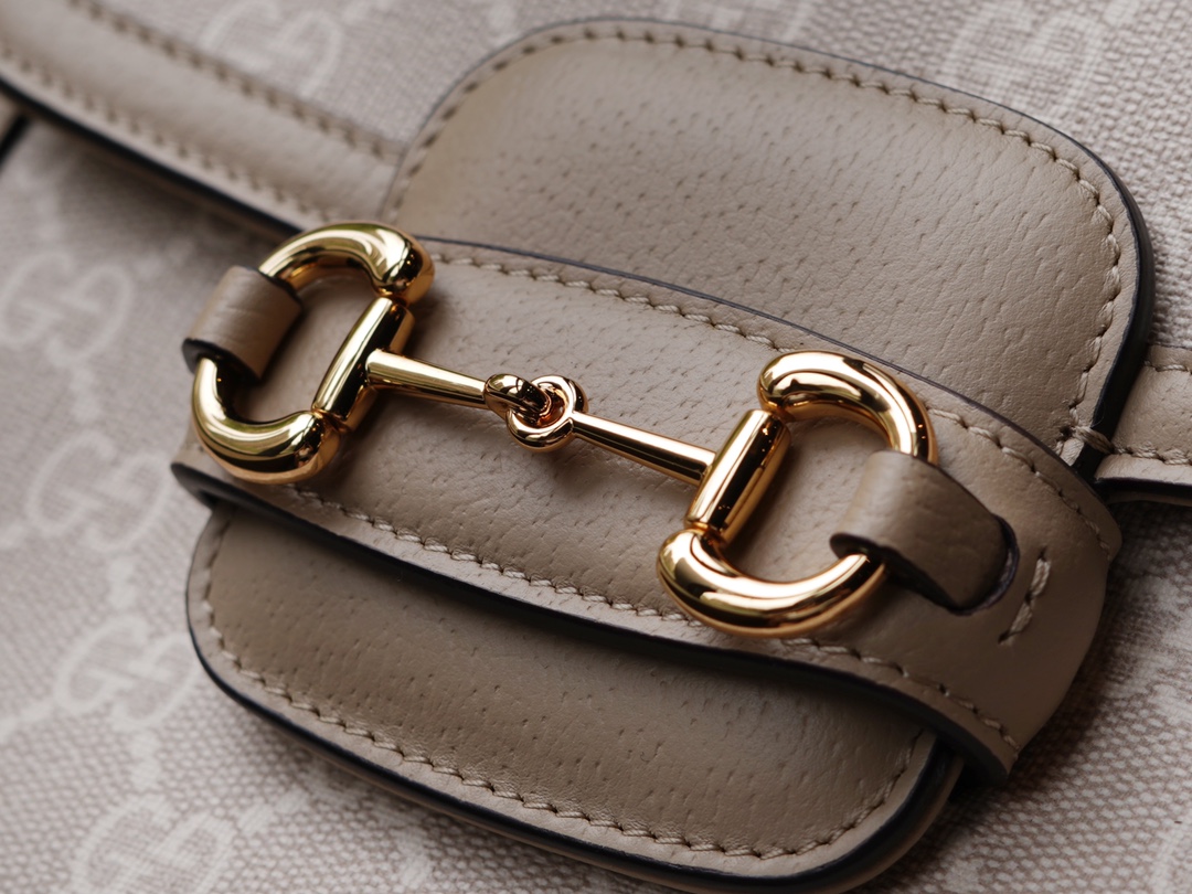 Túi Xách Nữ Gucci Horsebit 1955 602204 Logo Trắng