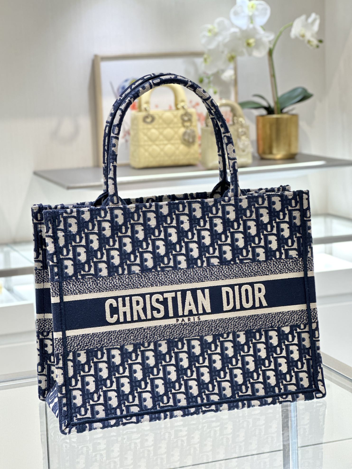 Túi xách Dior tote 36 màu xanh 