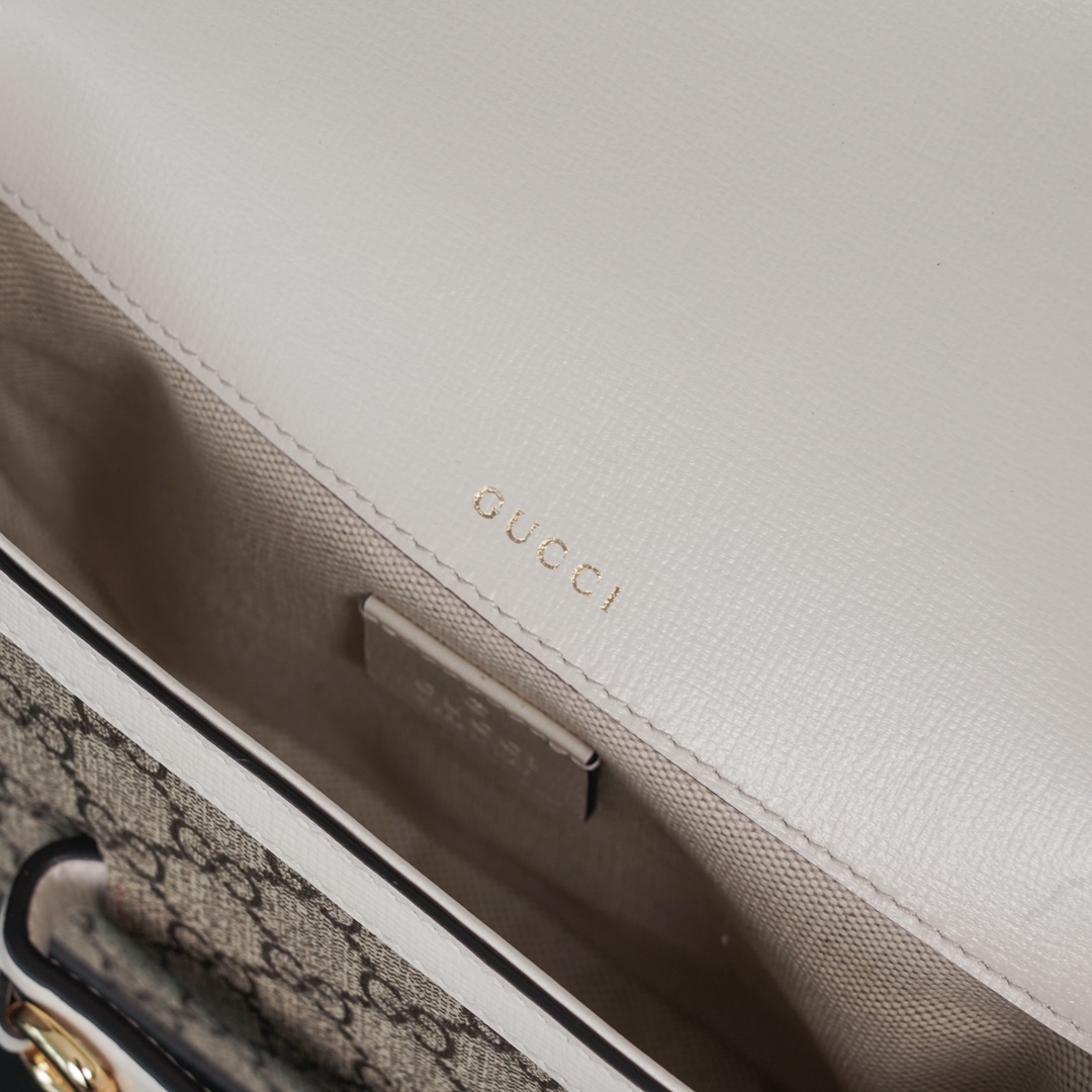 Túi Xách Gucci Horsebit 1955 658574 Logo Trắng
