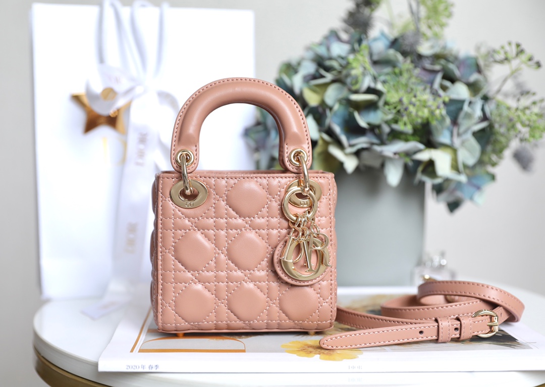 Túi Xách Nữ Lady Dior Mini Màu Hồng