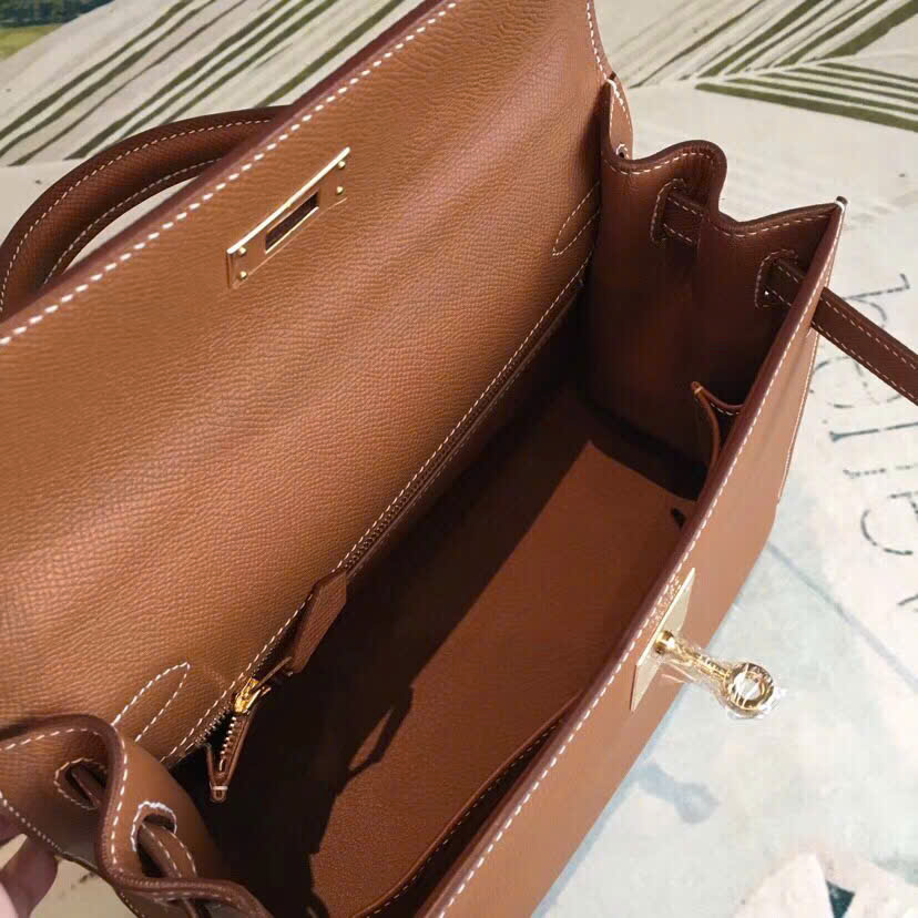 Túi xách Hermes Kelly màu cam 