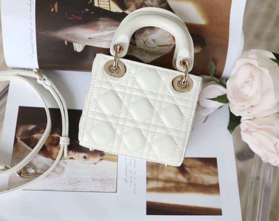 Túi Xách Nữ Lady Dior Mini Màu Trắng