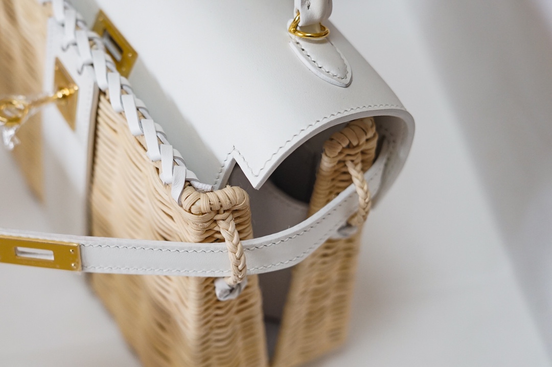 Túi xách hermes Kelly Picnc màu trắng