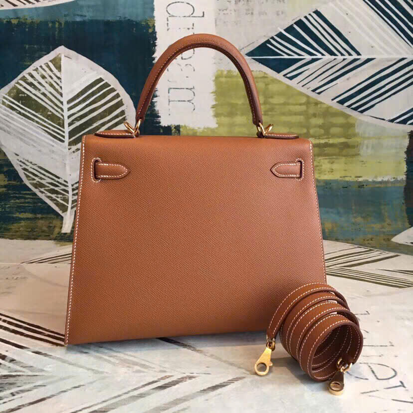 Túi xách Hermes Kelly màu cam 