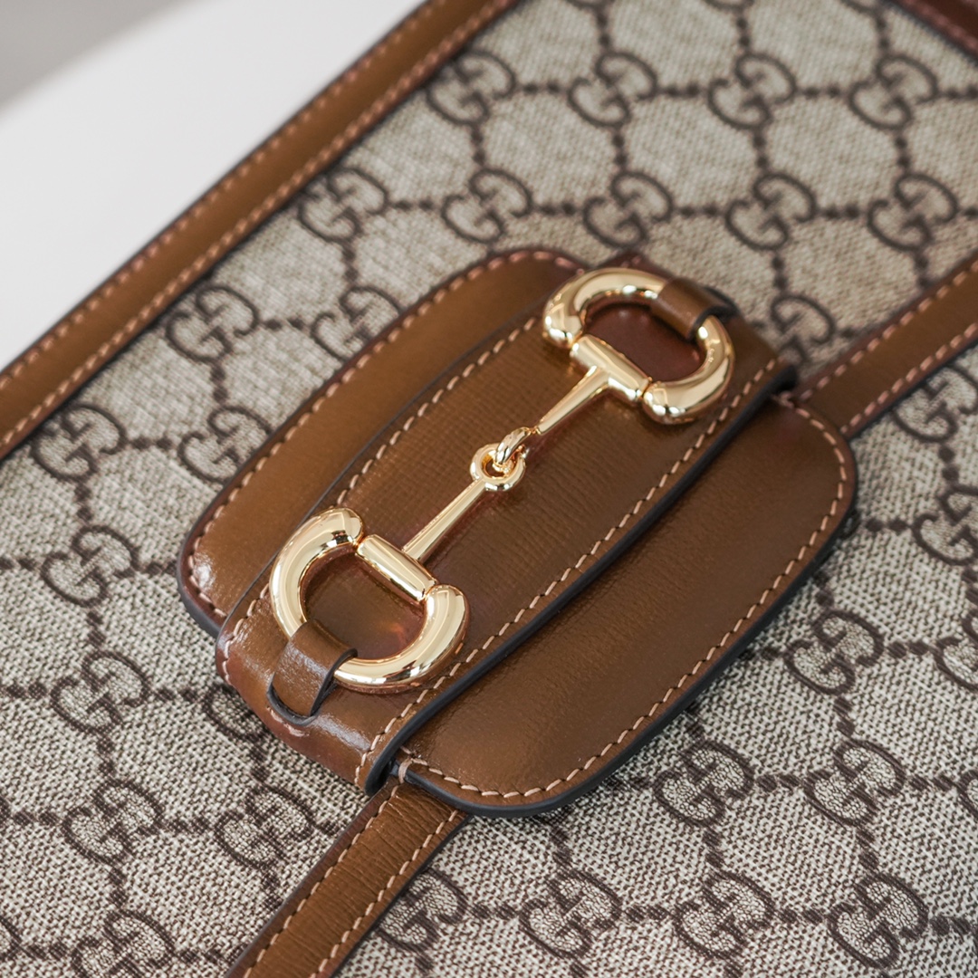 Túi Xách Nữ Gucci Horsebit 1955 602204 Logo Nâu 