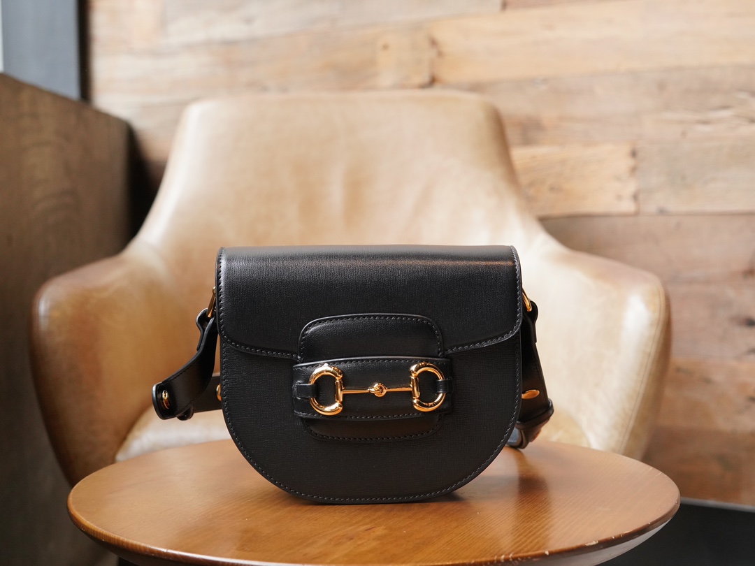 Mini sac rond Gucci Horsebit 1955 760191 (Black)