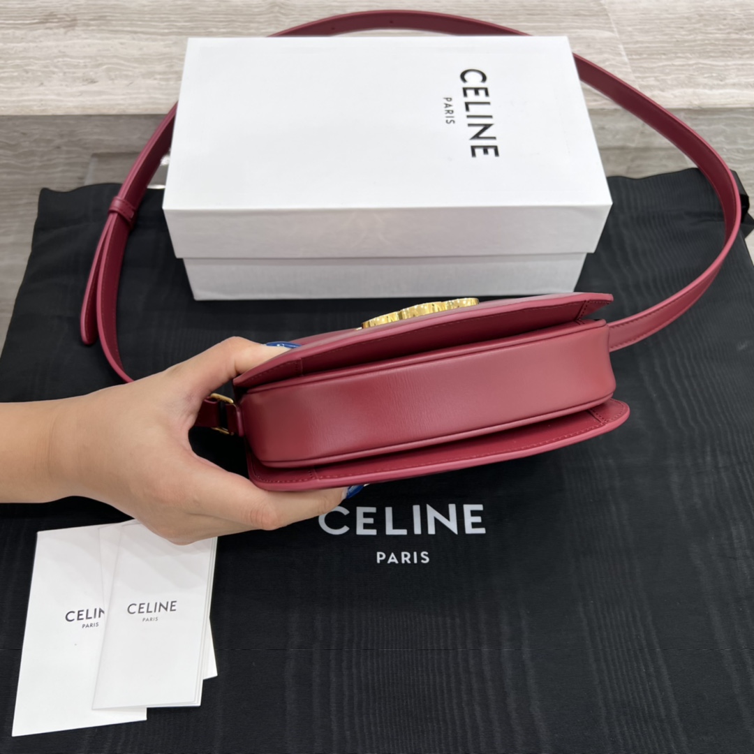 Túi Xách Celine Teen Besace Triomphe 110413 Màu Đỏ Đô 